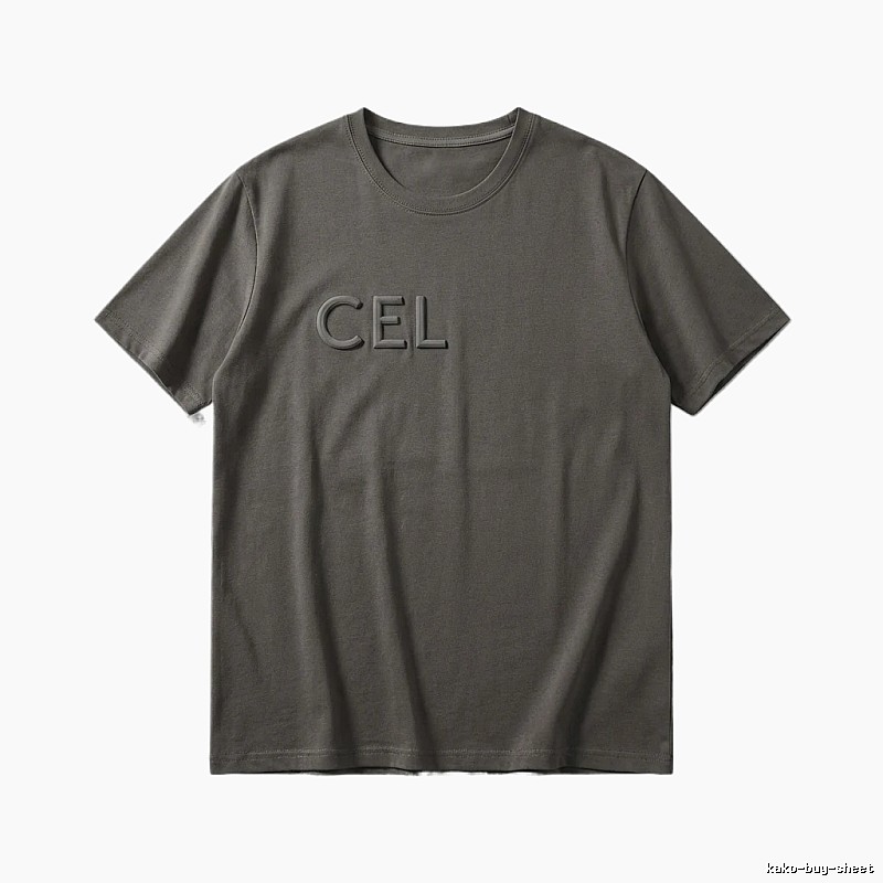 CELINE minimalist style dark gray T-shirt