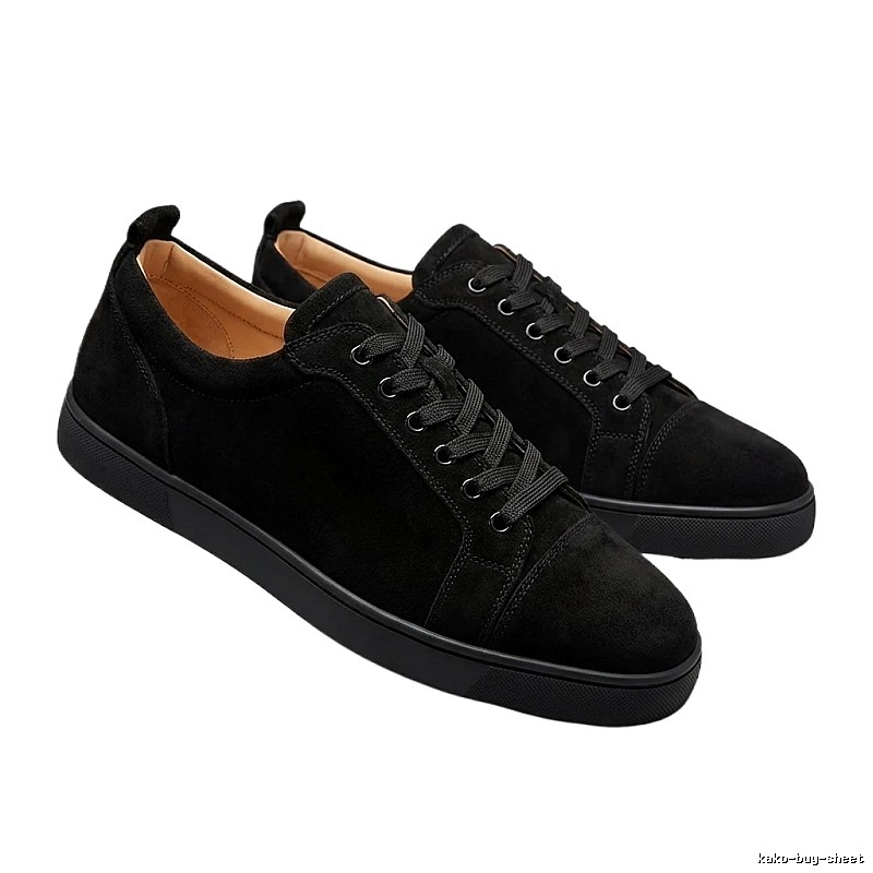 Christian Louboutin simple black leather shoes