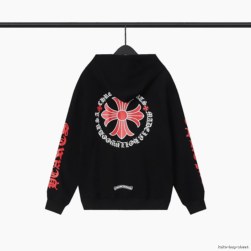 Chrome Hearts 2089-62 Black Cross Graphic Hoodie Soft Neutral