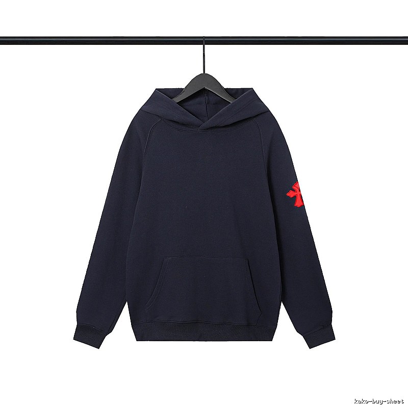 Chrome Hearts 2089-83 Navy Cross Graphic Hoodie Sport Casual