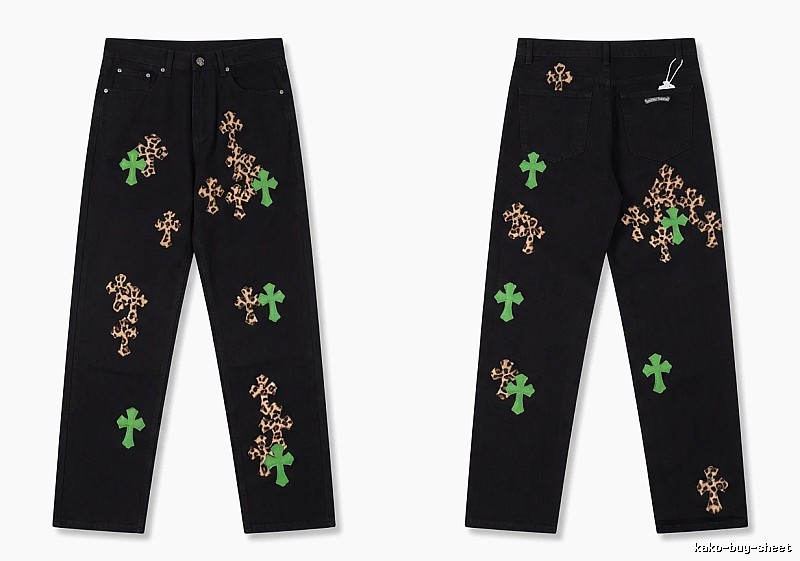 Chrome Hearts black trendy cross jeans