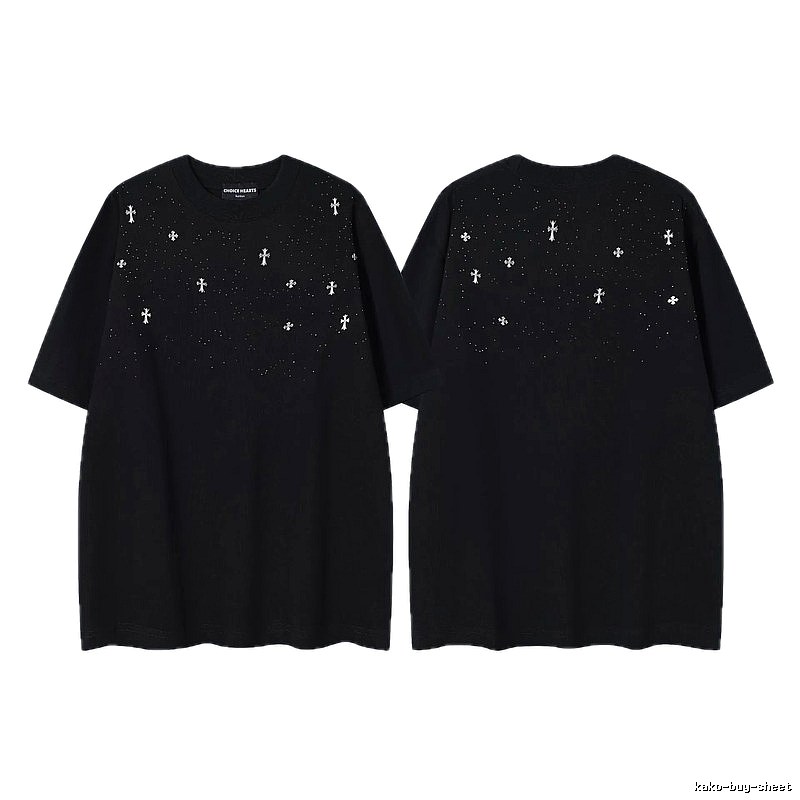 Chrome Hearts Cross Embroidered Street Style Black Short-sleeve T-shirt