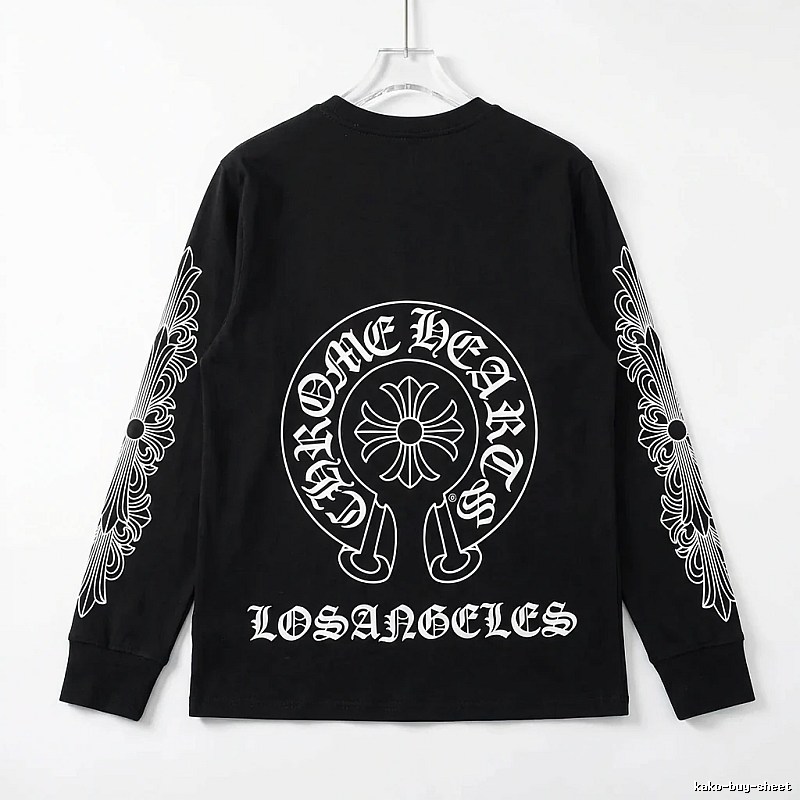 Chrome Hearts Cross Flower Dark Style Black Long Sleeve
