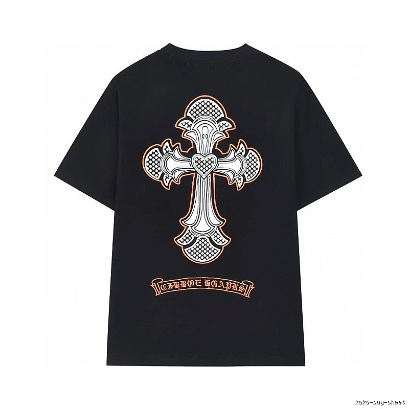 Chrome Hearts Cross Gothic Style Black Short-sleeve T-shirt