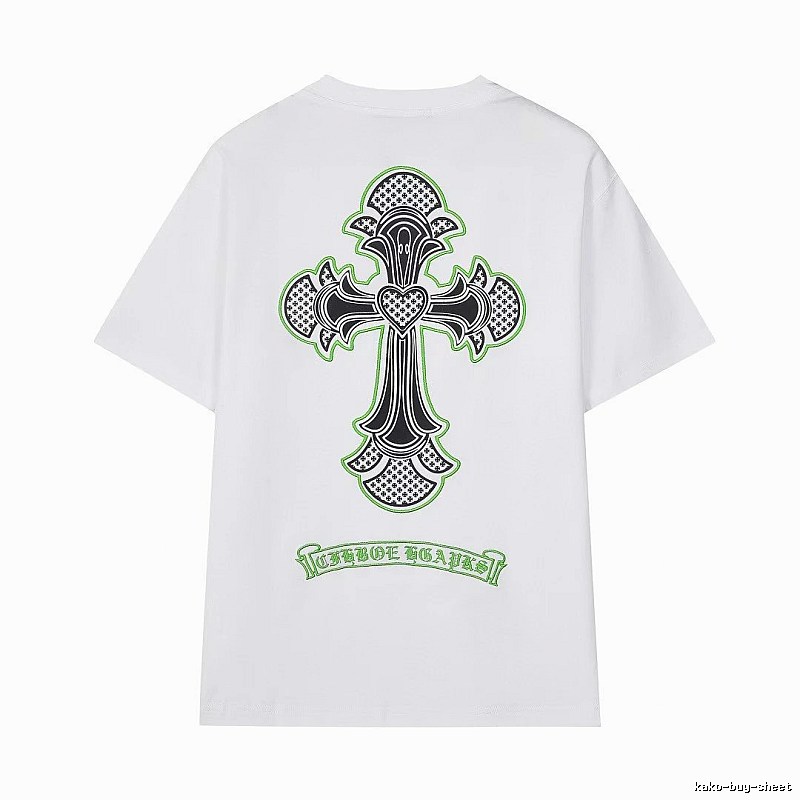 Chrome Hearts Cross Print Street Style White T-Shirt