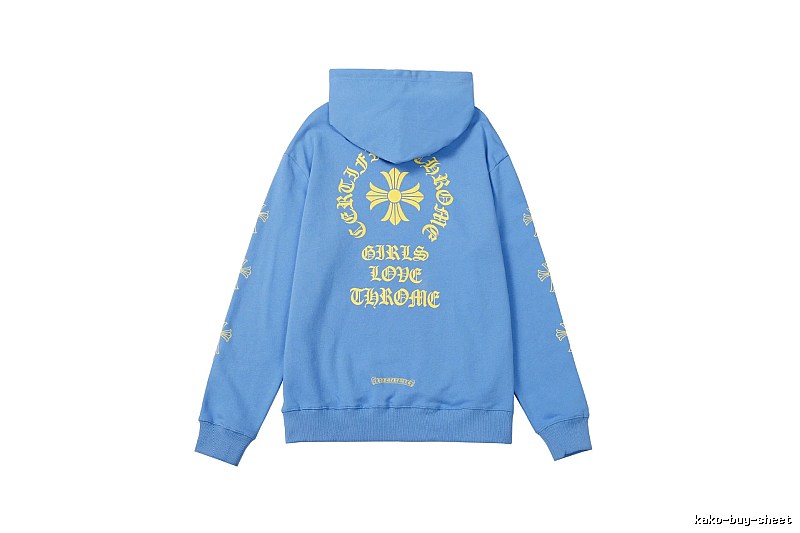 Chrome Hearts Daily Cross graphic hoodie Black Blue Cross with Visual Detail