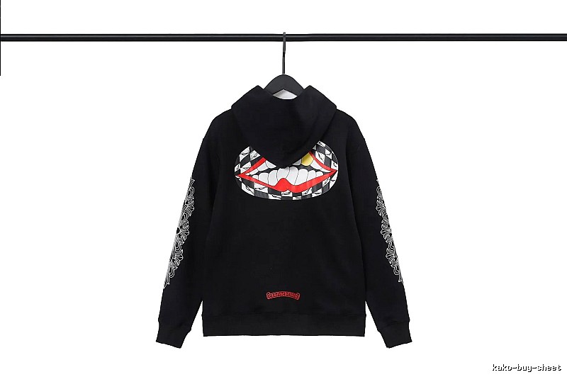 Chrome Hearts Easy Match Cross graphic hoodie Black Blue Cross for Leisure Wear