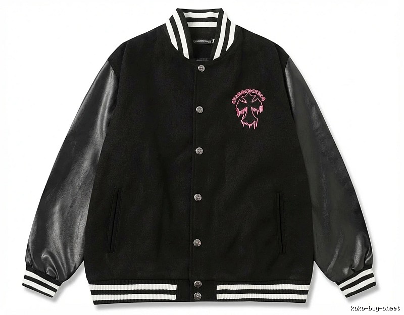 Chrome Hearts embroidered baseball jacket in black