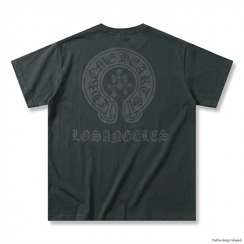 Chrome Hearts Gothic Style Dark Grey T-shirt