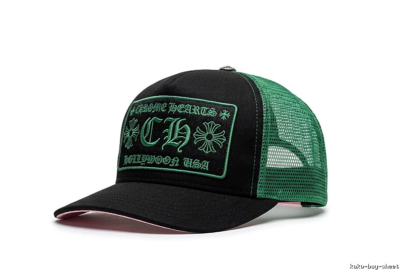 Chrome Hearts Green and Black Trendy Baseball Cap