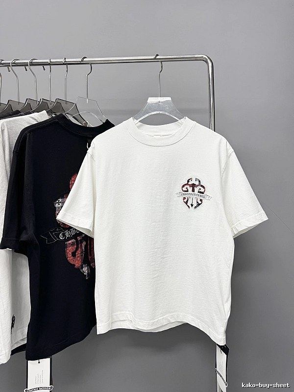 Chrome Hearts Patchwork Cross Street Style White T-Shirt