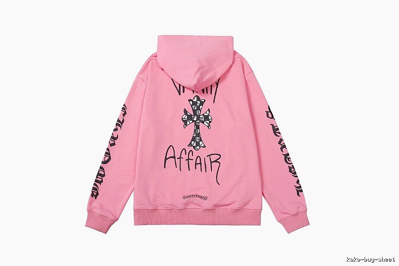 Chrome Hearts Streetwear Cross graphic hoodie Black Blue Cross with Practical Shape