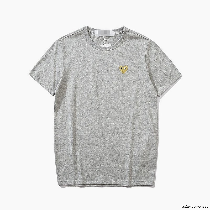 Comme des Garcons PLAY 2021-53 Gray Style 2153 Heart Logo T-Shirt Training Look