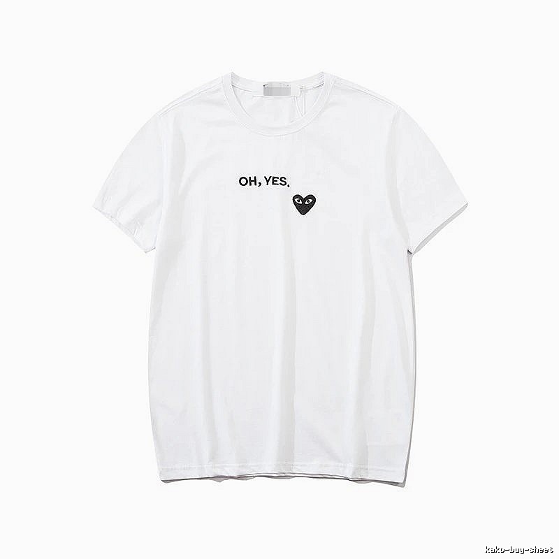 Comme des Garcons PLAY 2021-87 White Style 2187 Heart Logo T-Shirt Statement Graphic