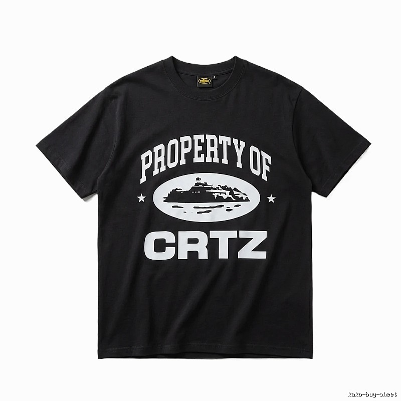 Corteiz black and white minimalist style T-shirt