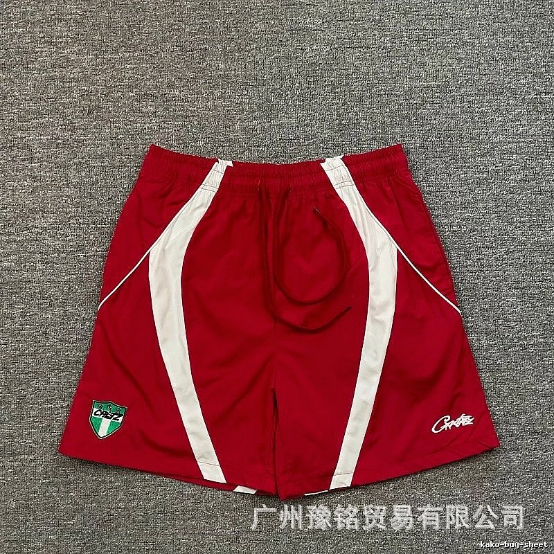 Corteiz Team Logo Street Style Red and White Sports Shorts