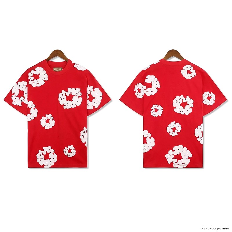 DENIM TEARS printed red T-shirt
