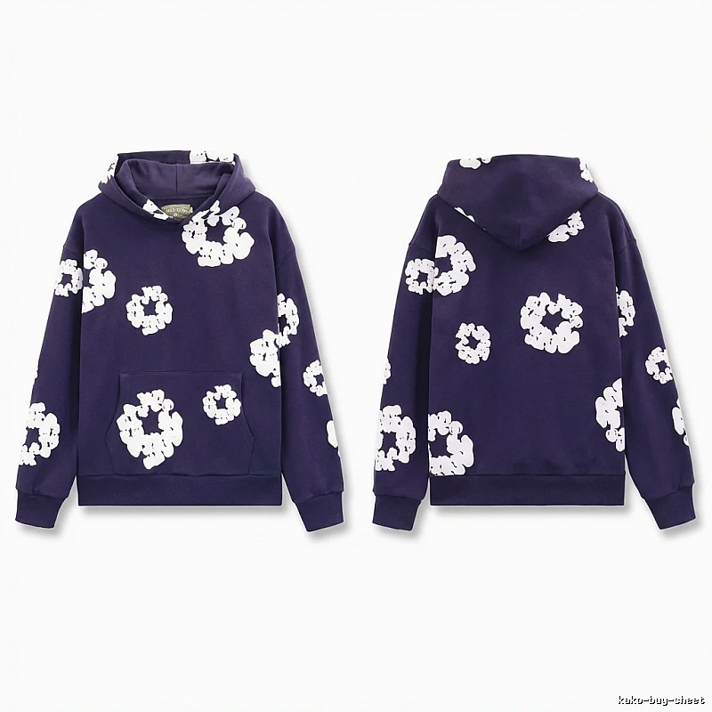 DENIM TEARS Printed Vintage Navy Blue Sweatshirt
