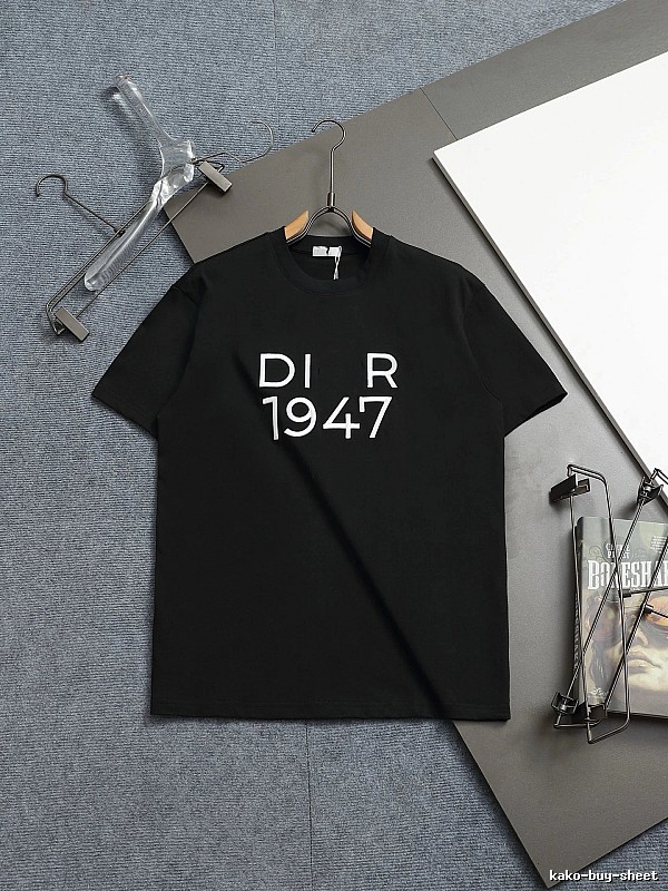 Dior 1947 Minimalist Trendy Black Short-sleeve T-Shirt