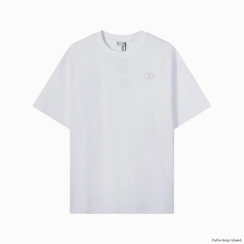 Dior CD Embroidered Minimalist Style White T-Shirt