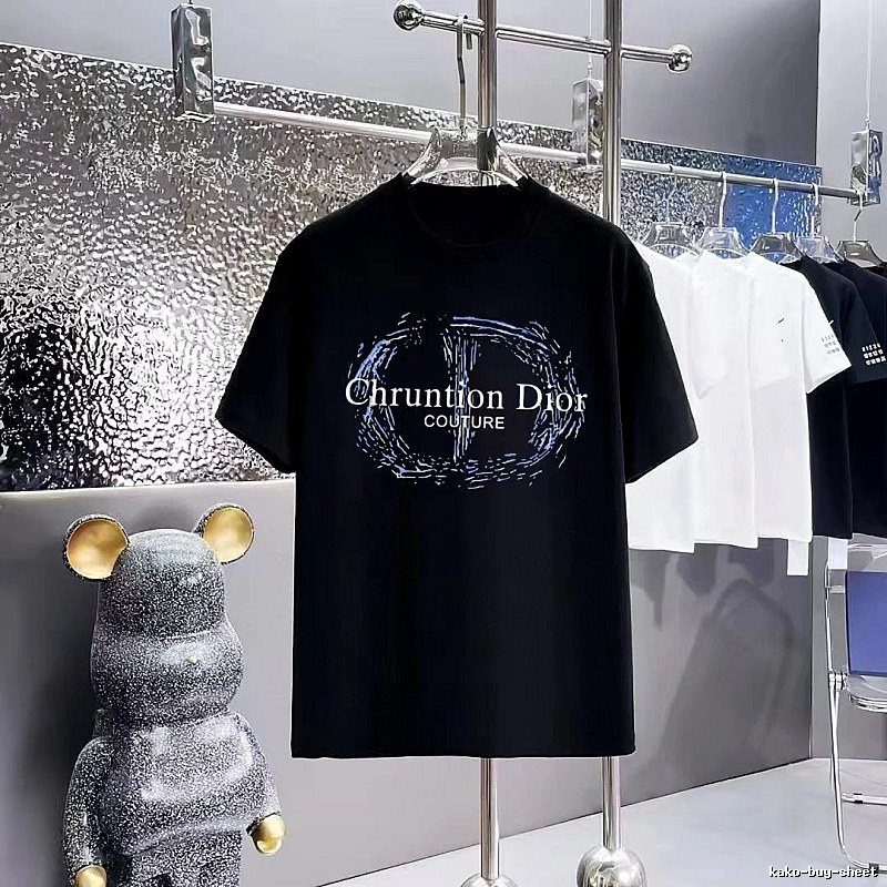 Dior Couture Light Luxury Style Black T-Shirt