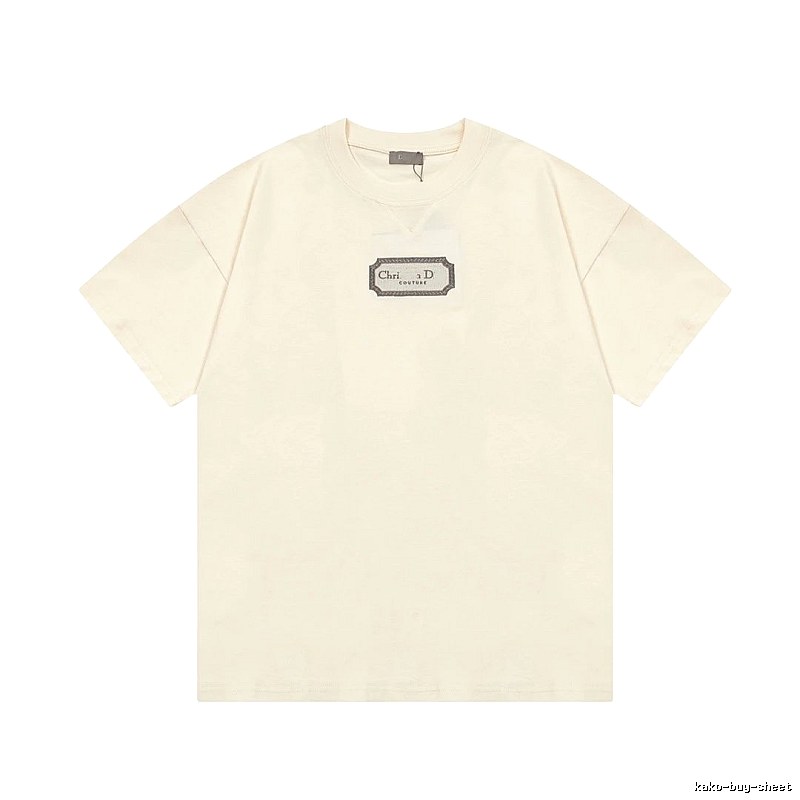 Dior Couture Minimalist Style Off-White Short-sleeve T-shirt