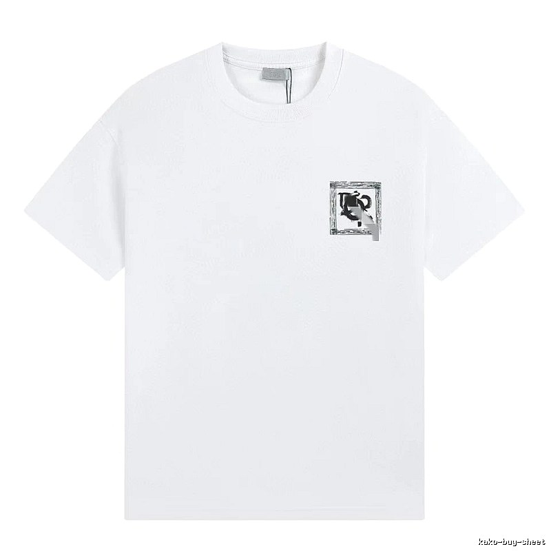 Dior Graffiti Print Minimalist Style White Short-sleeve T-shirt