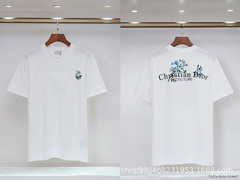 Dior Haute Couture Embroidered Floral-style White T-shirt