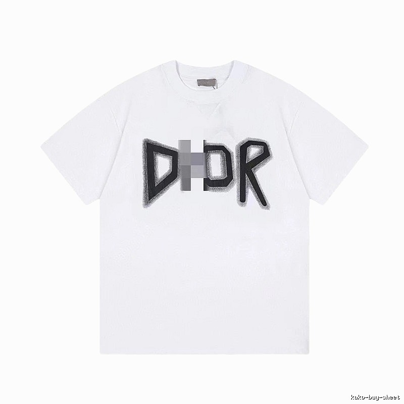 Dior Letter Print Trendy Style White T-Shirt
