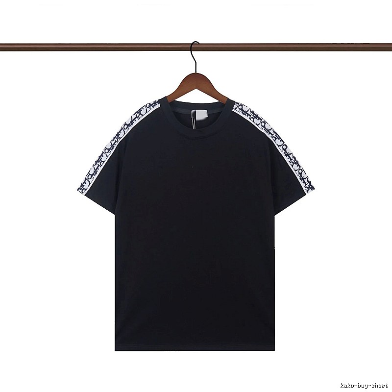 Dior Monogram Webbing Cool Street Style Black T-Shirt