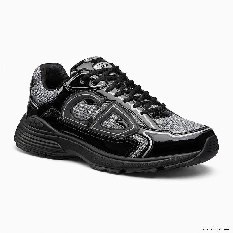 Dior retro-style black and grey sports shoes