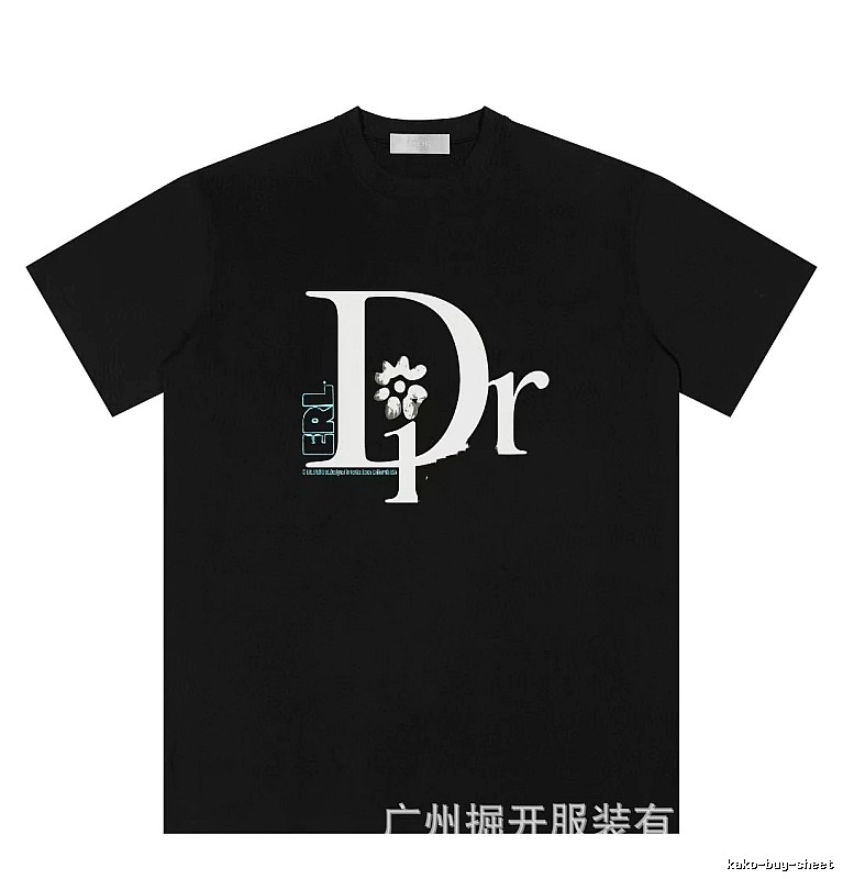 Dior x ERL Co-branded Trendy Style Black T-Shirt