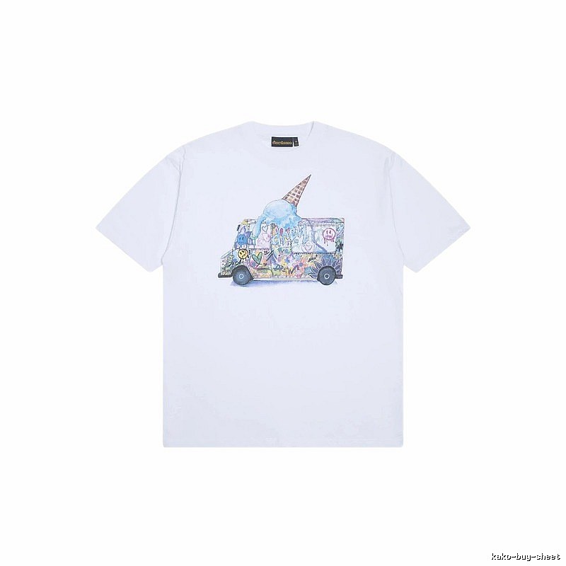 DREW Graffiti Style Ice Cream Truck White Short Sleeve T-shirt