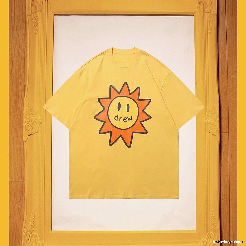 DREW Street Style Sun Smiley Face Yellow T-shirt