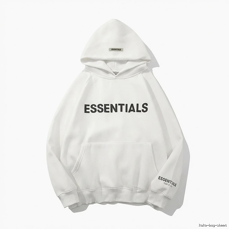 ESSENTIALS minimalist style white sweatshirt