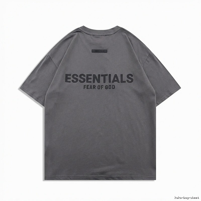 ESSENTIALS Simple Grey Short-sleeve Shirt