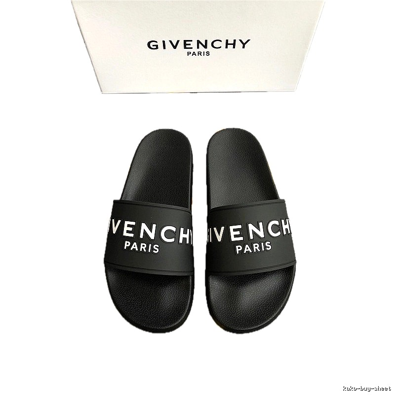 Givenchy Cool Trendy Letter Print Black Slide Sandals