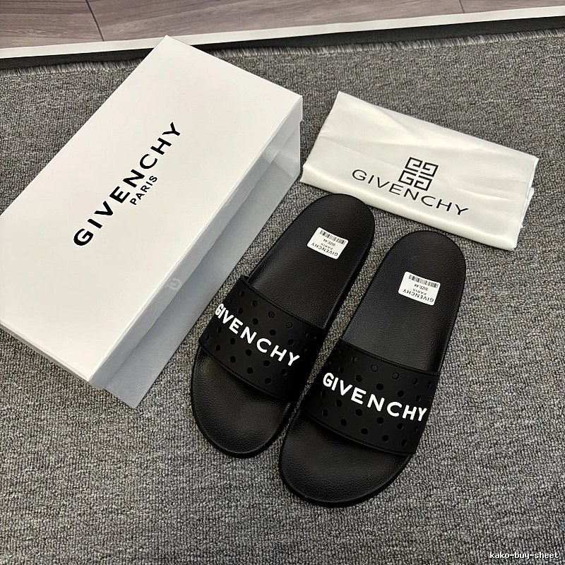 Givenchy Letter Cut-out Light Luxury Style Black Slides