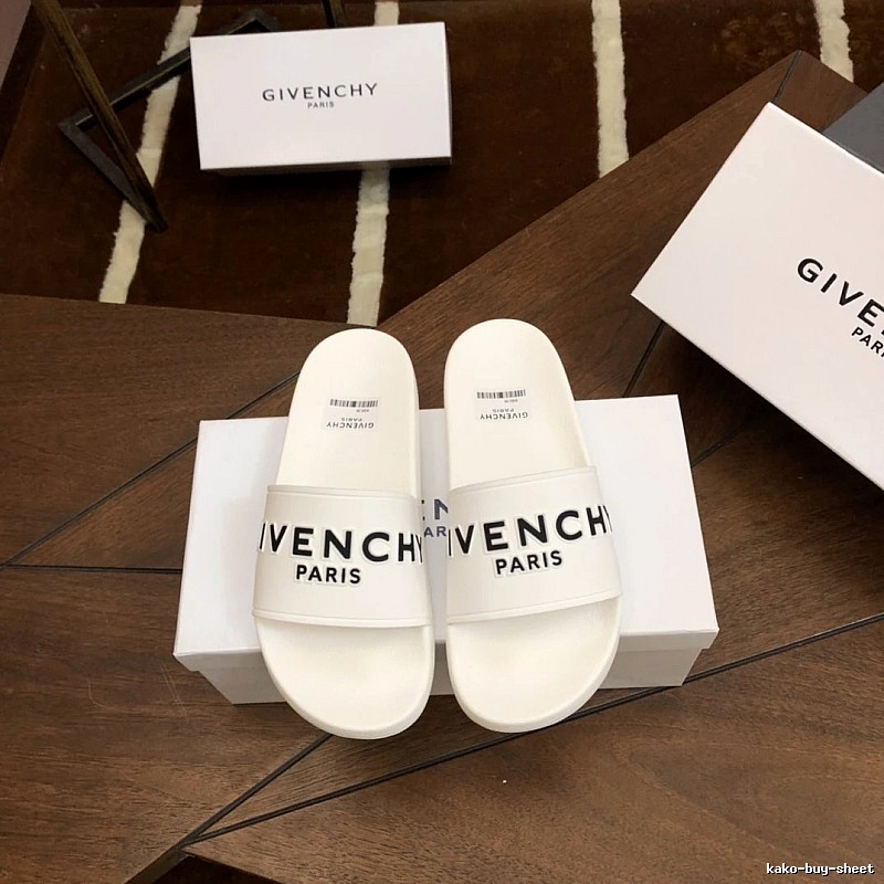Givenchy Letter Print Minimalist Style White Slippers
