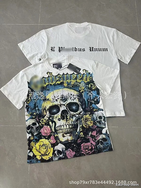 GOD Skull Print Dark Style White T-Shirt