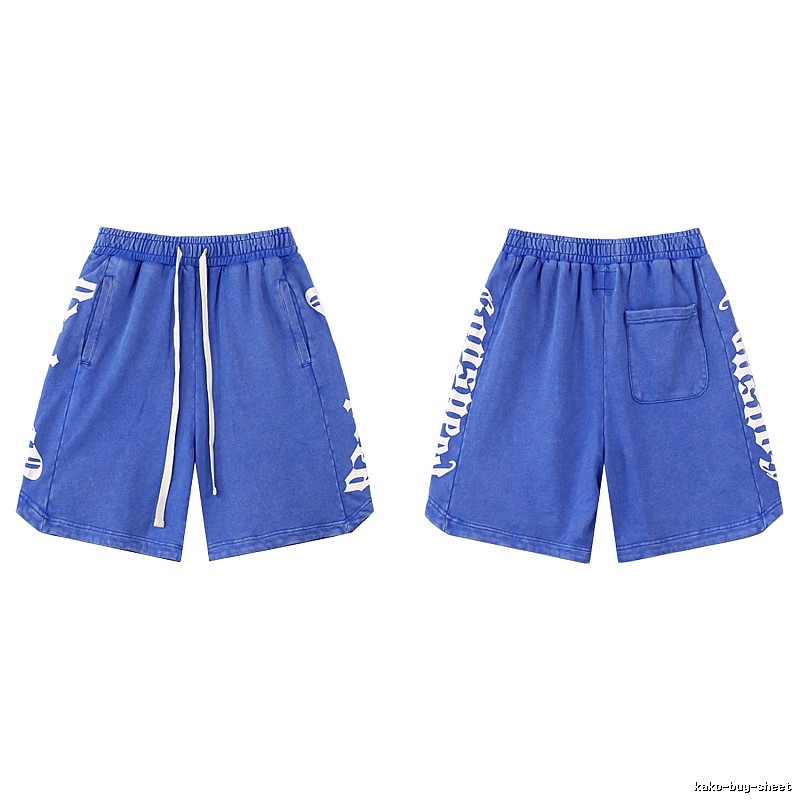 Godspeed Gothic Print Street Style Blue Shorts