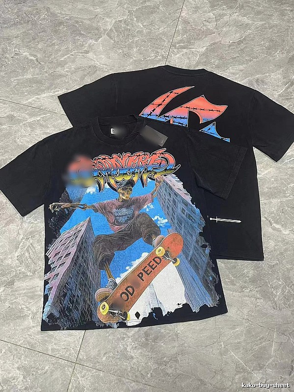 Godspeed Skeleton Skateboarding Street Style Black T-Shirt