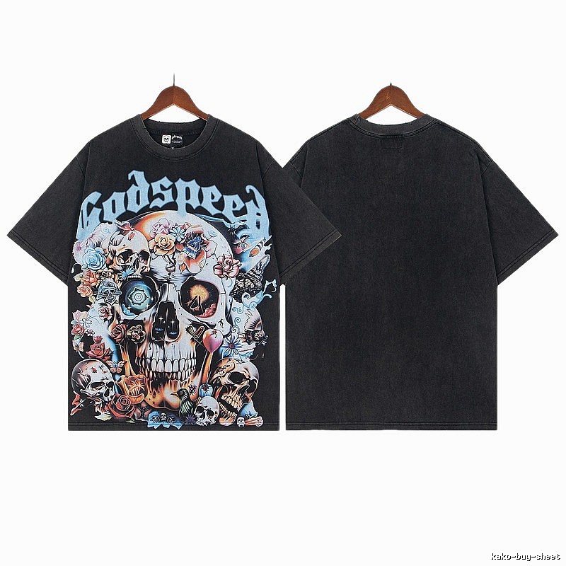 Godspeed Skull Print Street Style Black T-shirt