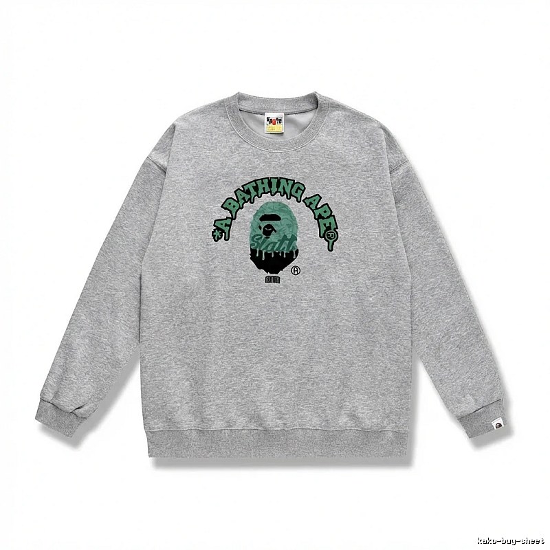 Grey hoodie with Bape Ape Head logo