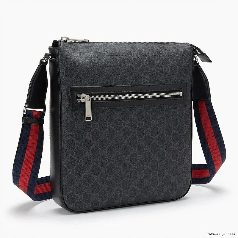 Gucci classic print style black and grey crossbody bag