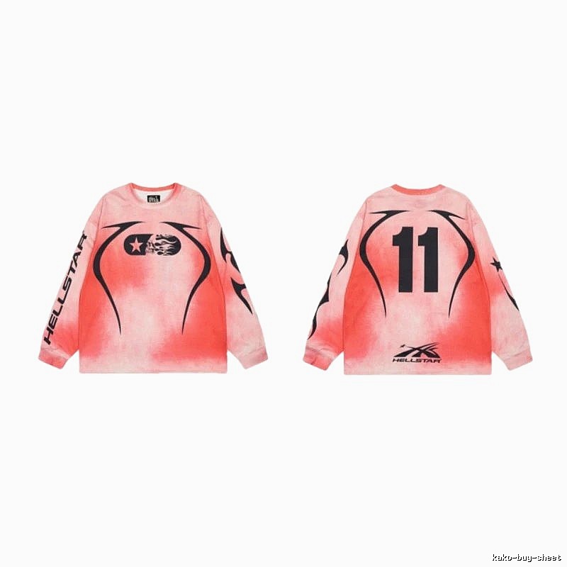 Hellstar 11 Street Style Gradient Pink Long-sleeve T-shirt