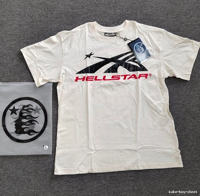 Hellstar Classic Print Street Style Off-white T-Shirt