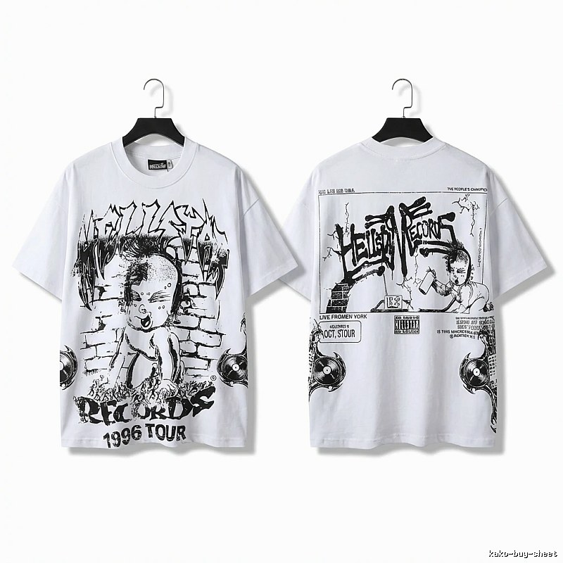 Hellstar graffiti-style white T-shirt