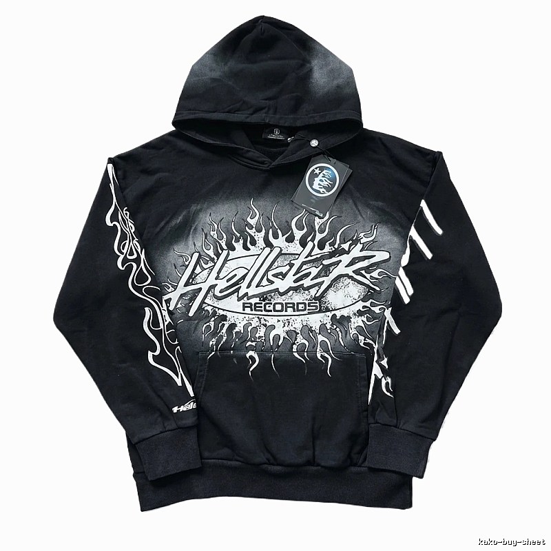 Hellstar Records Flame Wind Black Hoodie