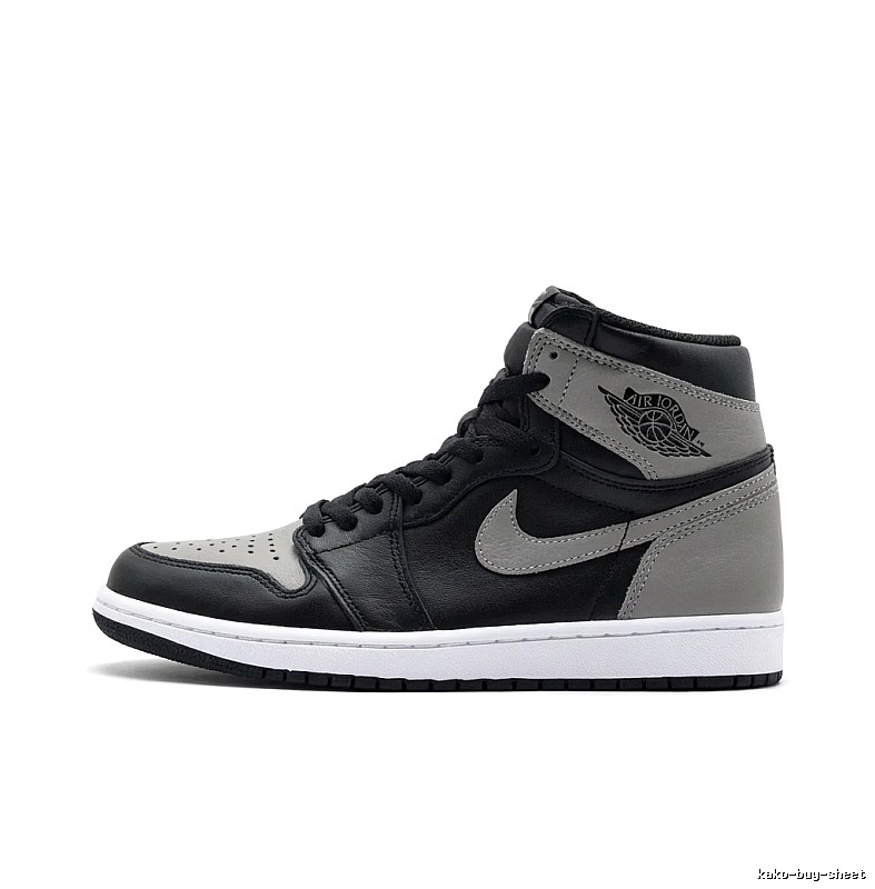 Jordan AJ1 High-Top Black and Grey Athletic Shoes